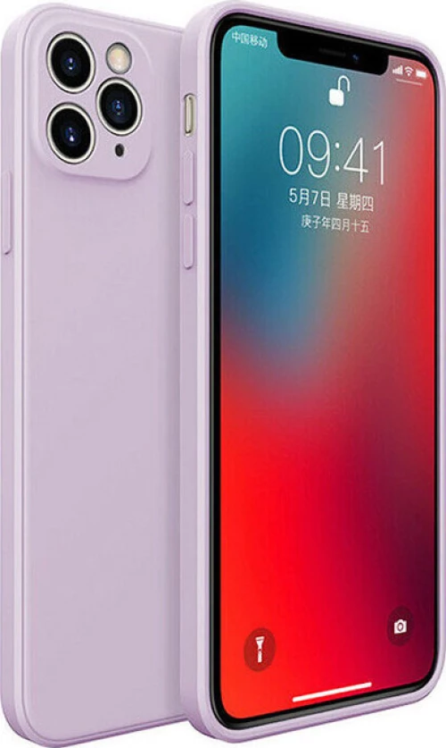 Bodycell Square Liquid Back Cover Σιλικόνης Λιλά (iPhone 11 Pro)