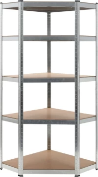 Ραφιέρα Γωνιακή Ασημί 75 x 75 x 180 εκ. από Ατσάλι και MDF