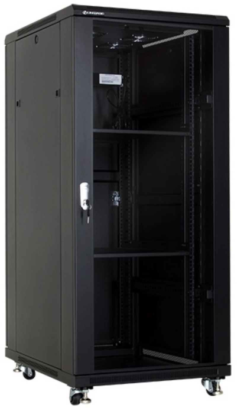 RACK08 KΑΜΠΙΝΑ ΜΕ ΓΥΑΛΙΝΗ ΠΟΡΤΑ 19" 27U (600X800X1395)