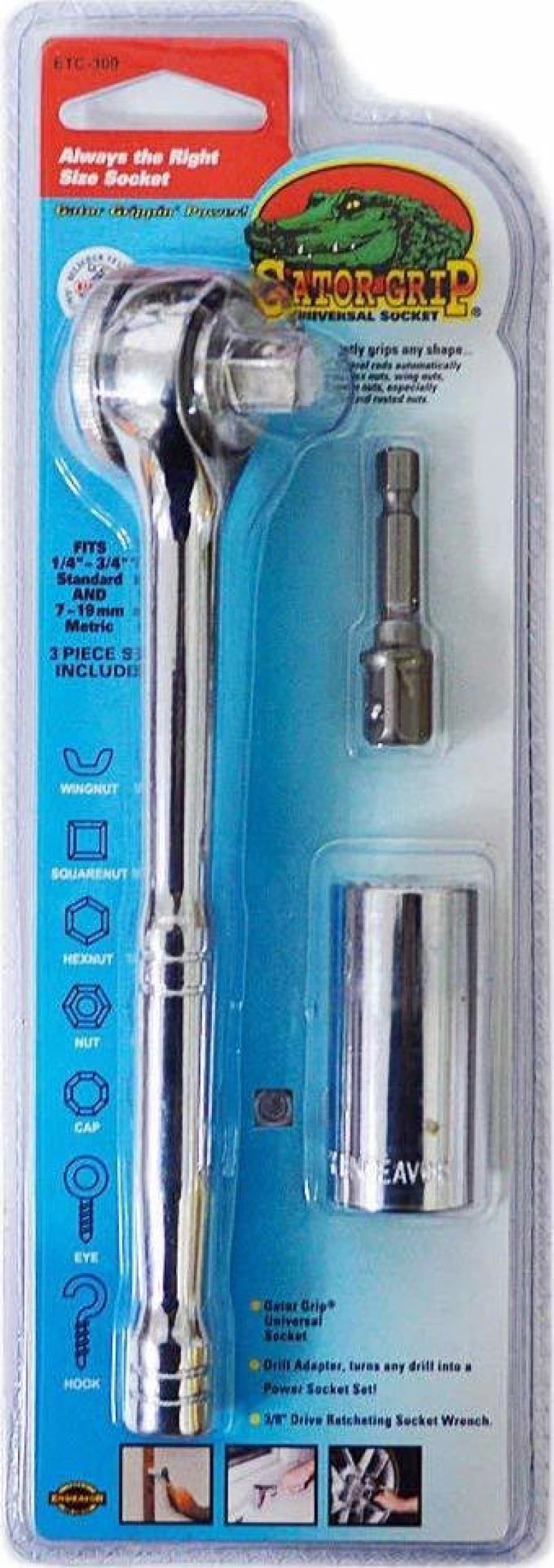 Gator Grip All in One 7-19mm Καστάνια με Καρυδάκια 14" & 34" 2τμχ