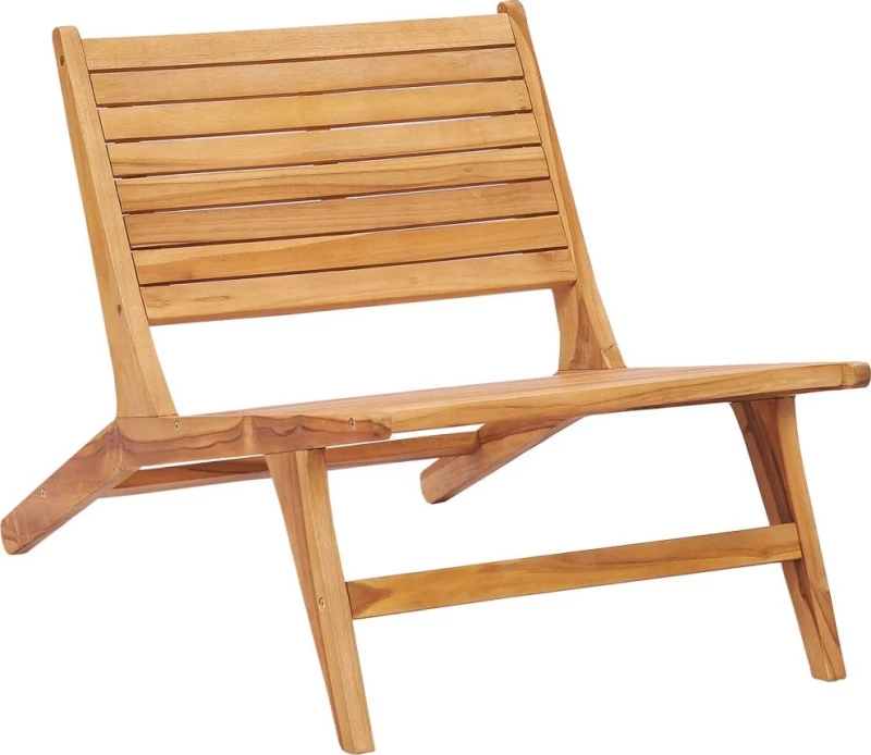Καρέκλα Κήπου με Υποπόδιο από Μασίφ Ξύλο Teak