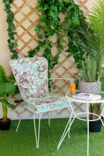 Μαξιλάρι Φερ Φορζέ Be Comfy Petrol Floral 8001 Κάθισμα 45 x 44 x 5
