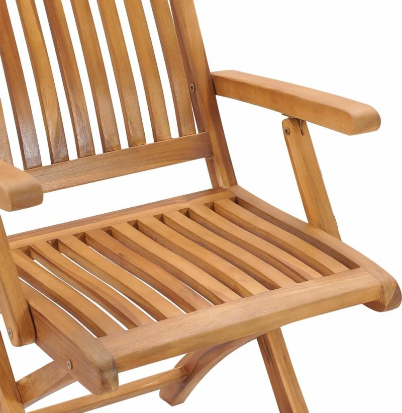 Καρέκλα Ξύλινη Teak & Μαξιλάρια Φωτεινά Πράσινα 2τμχ