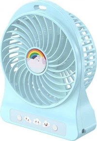 Ezra HF05 Φορητός Επαναφορτιζόμενος Ανεμιστήρας mini USB Led Γαλάζιο