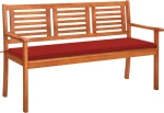 Παγκάκι 3061002 150x60x89cm Κόκκινο Μαξιλάρι