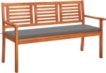 Παγκάκι 3060997 150x60x89cm Γκρι Μαξιλάρι