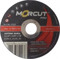 MORCUT Τροχός Κοπής Ιnox Σιδήρου - Φ115 Χ1