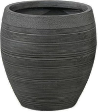 Marhome Κασπω Fiber Clay Ανθρακι Γραμμες Μεσαιο Φ40X42.5Cm