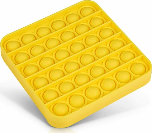 Pop It Παιχνίδι Στρες Ανακούφισης παζλ- Bubble Sensory Decompression Toy παζλ για ενήλικες Παιδιά - Square, Yellow (oem)