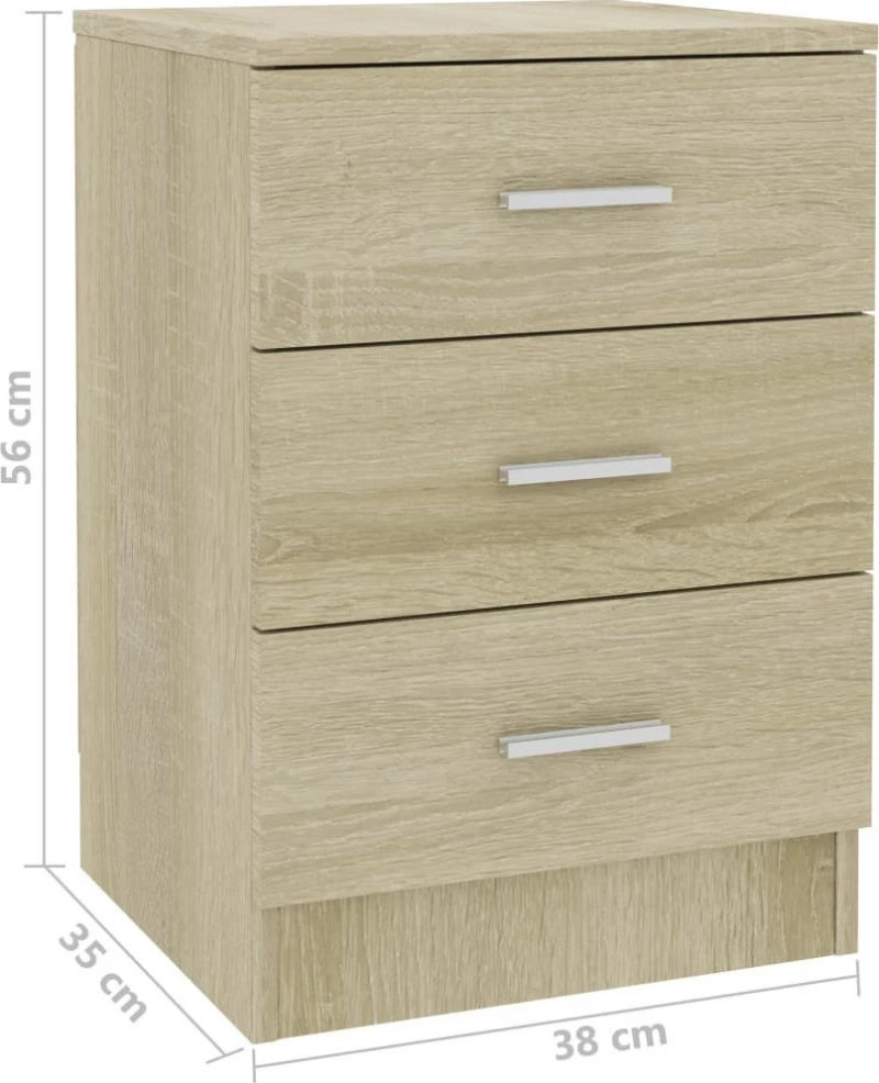 Κομοδίνο Χρώμα Sonoma Δρυς 38 x 35 x 56 εκ. από Μοριοσανίδα