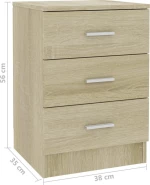 Κομοδίνο Χρώμα Sonoma Δρυς 38 x 35 x 56 εκ. από Μοριοσανίδα