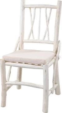 Χειροποίητη Καρέκλα Από Μασίφ Κορμούς Teak, White Wash- Jkg Trisna (133016)