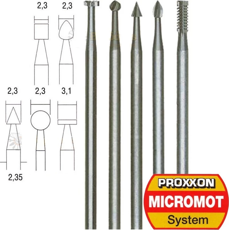 Proxxon Φρεζάκια Βαναδίου Βολφραμίου 28710 5τμχ