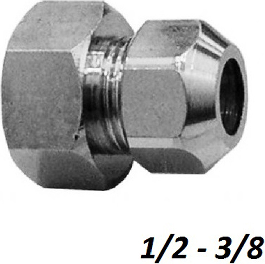 Ρακόρ συνδέσεως χρωμέ 3/8"X1/2" ίντσα θηλυκό