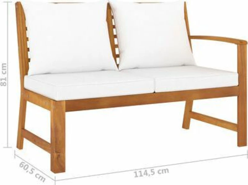 Παγκάκι 311836 114.5x60.5x81cm Κρεμ