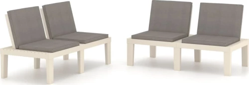 Παγκάκι 3059825 130x65x70cm 2τμχ Λευκά