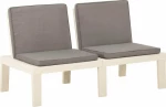 Παγκάκι 3059825 130x65x70cm 2τμχ Λευκά