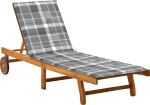 Ξαπλώστρα Ξύλινη Ακακία με Μαξιλάρι 200x59x30cm