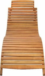 Ξαπλώστρα Ξύλινη Φυσικό 2 τμχ 184x55x64cm