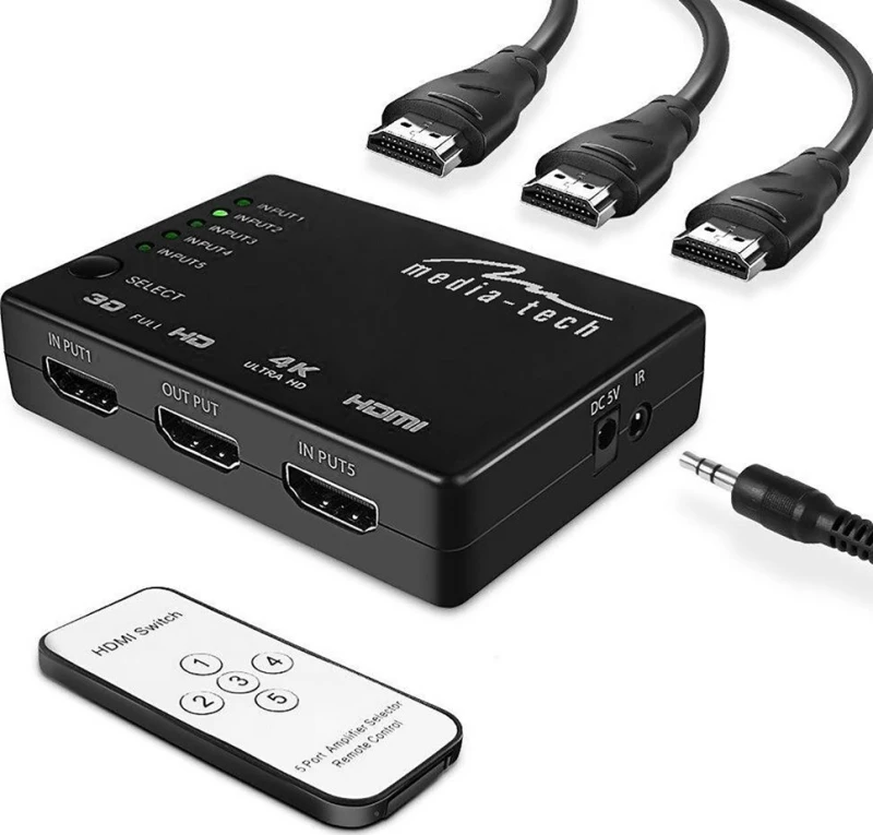 Media-Tech 5xHDMI Switch 4K MT5207