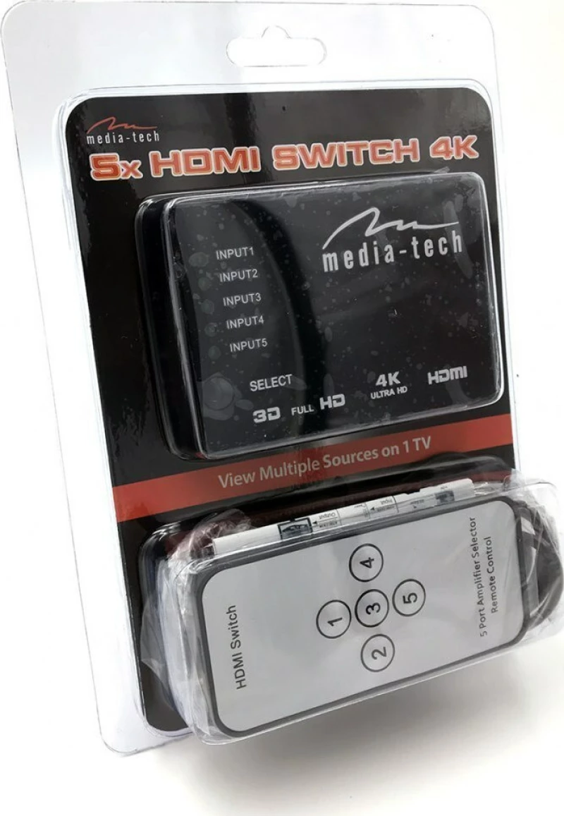 Media-Tech 5xHDMI Switch 4K MT5207