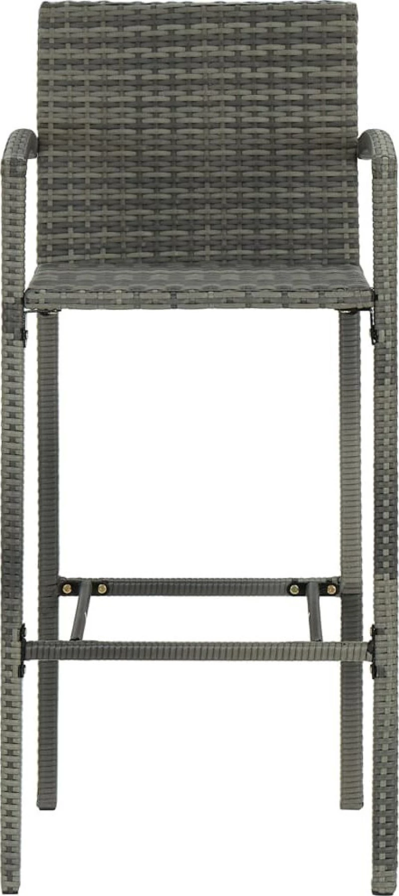 Σκαμπό Μπαρ Rattan Γκρι 4τμχ. 313456