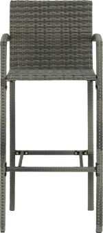 Σκαμπό Μπαρ Rattan Γκρι 4τμχ. 313456