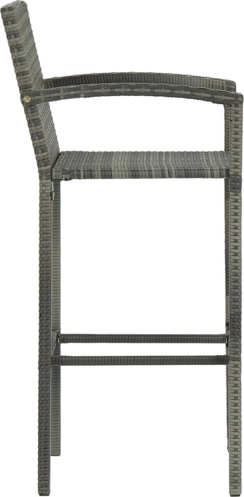 Σκαμπό Μπαρ Rattan Γκρι 4τμχ. 313456