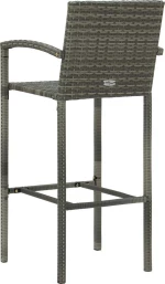 Σκαμπό Μπαρ Rattan Γκρι 4τμχ. 313456