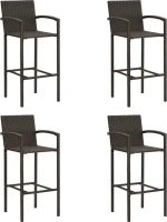 Σκαμπό Μπαρ Rattan Καφέ 4τμχ. 313454
