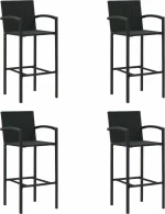 Σκαμπό Μπαρ Rattan Μαύρο 4τμχ. 313455
