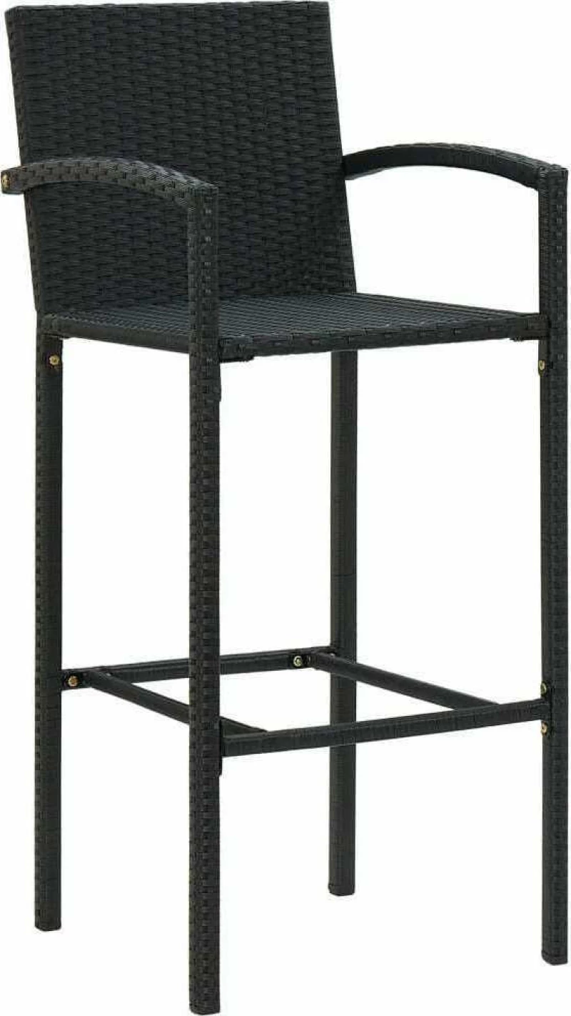 Σκαμπό Μπαρ Rattan Μαύρο 4τμχ. 313455
