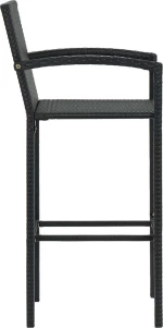 Σκαμπό Μπαρ Rattan Μαύρο 4τμχ. 313455