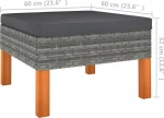 Σκαμπό Rattan Γκρι 315752