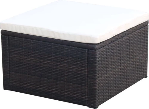 vidaXL Υποπόδιο Καφέ 53 x 53 x 30 εκ. από Συνθετικό Ρατάν