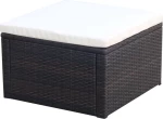 vidaXL Υποπόδιο Καφέ 53 x 53 x 30 εκ. από Συνθετικό Ρατάν