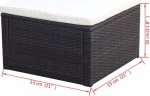vidaXL Υποπόδιο Καφέ 53 x 53 x 30 εκ. από Συνθετικό Ρατάν