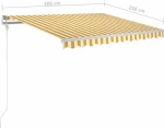 vidaXL Τέντα Πτυσσόμενη 3x2.5m Αυτόματη Κίτρινο / Λευκό