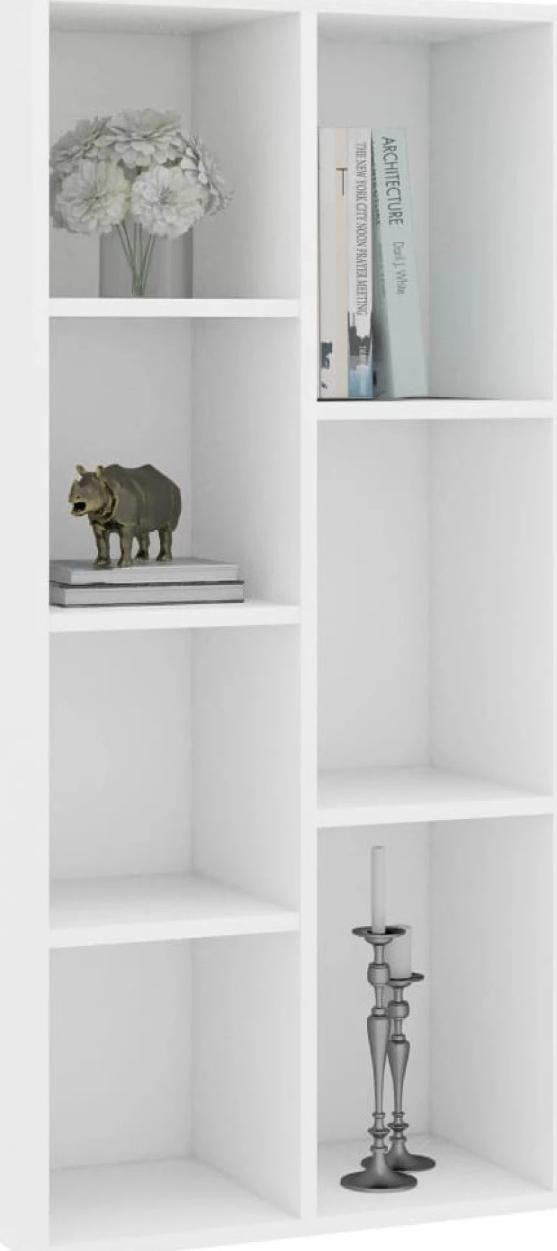 Βιβλιοθήκη Λευκή 50 x 25 x 106 εκ. από Μοριοσανίδα