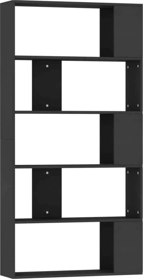 Βιβλιοθήκη/Διαχωριστικό Χώρου Μαύρο 80x24x159 εκ. Μοριοσανίδα