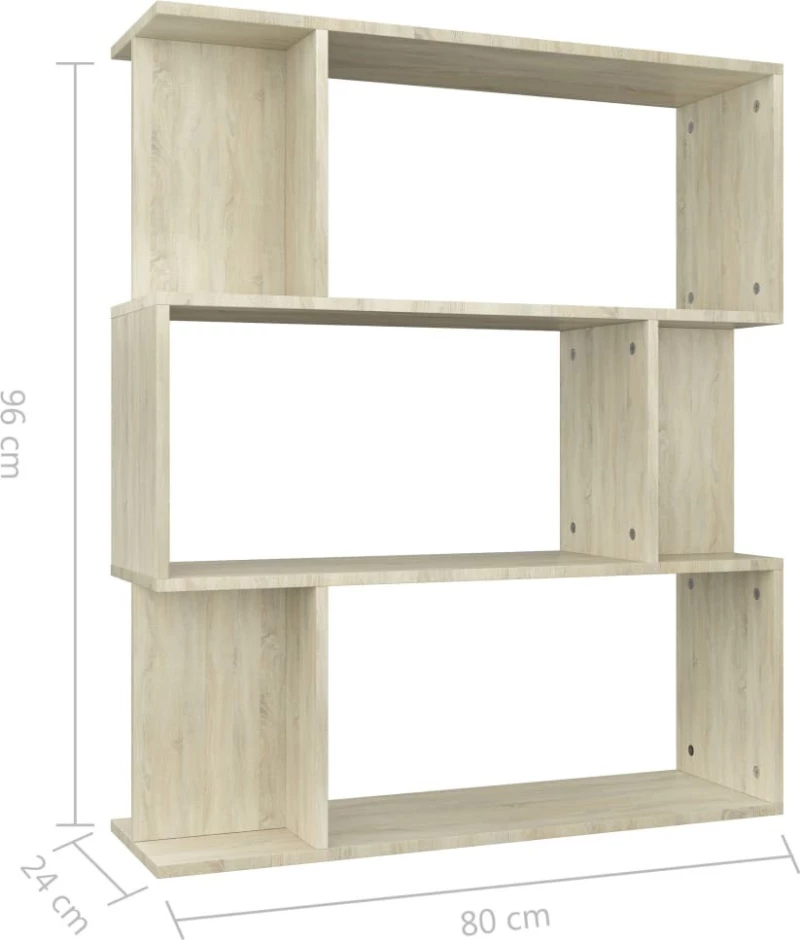 Βιβλιοθήκη/Διαχωριστικό Sonoma Δρυς 80x24x96 εκ. Μοριοσανίδα