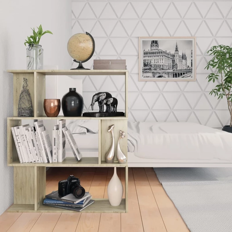 Βιβλιοθήκη/Διαχωριστικό Sonoma Δρυς 80x24x96 εκ. Μοριοσανίδα