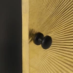 Κομοδίνο 40 x 30 x 50 εκ. Ορειχάλκινη Πρόσοψη Μασίφ Ξύλο Μάνγκο