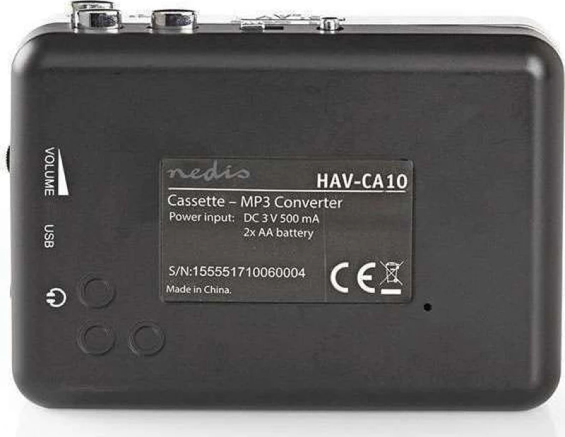 Nedis ACGRU100GY μετατροπέας κασετών σε MP3 με USB καλώδιο