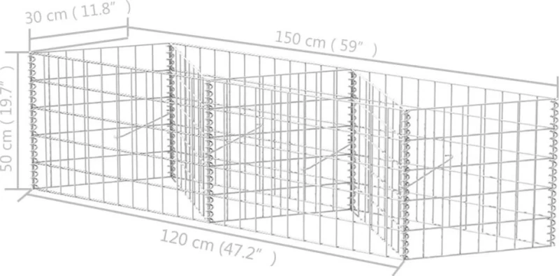 Συρματοκιβώτιο 120x30x50cm από Γαλβανισμένο Χάλυβα 142540
