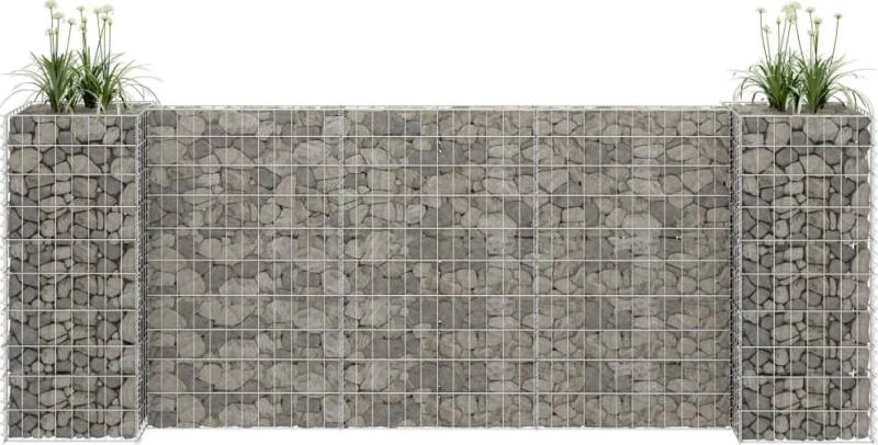 Συρματοκιβώτιο Γλάστρα Σχήμα «Η» Ατσάλινο Σύρμα 260x40x100cm 145661