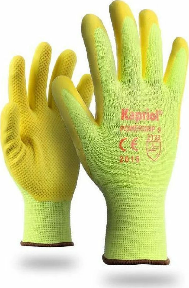 Kapriol Γάντια Εργασίας Power Grip Κίτρινα Φωσφοριζέ