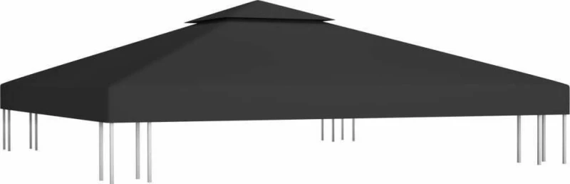 vidaXL Κάλυμμα για Κιόσκι 2 Επιπέδων Μαύρο 3x3m 310gr/m² 312072