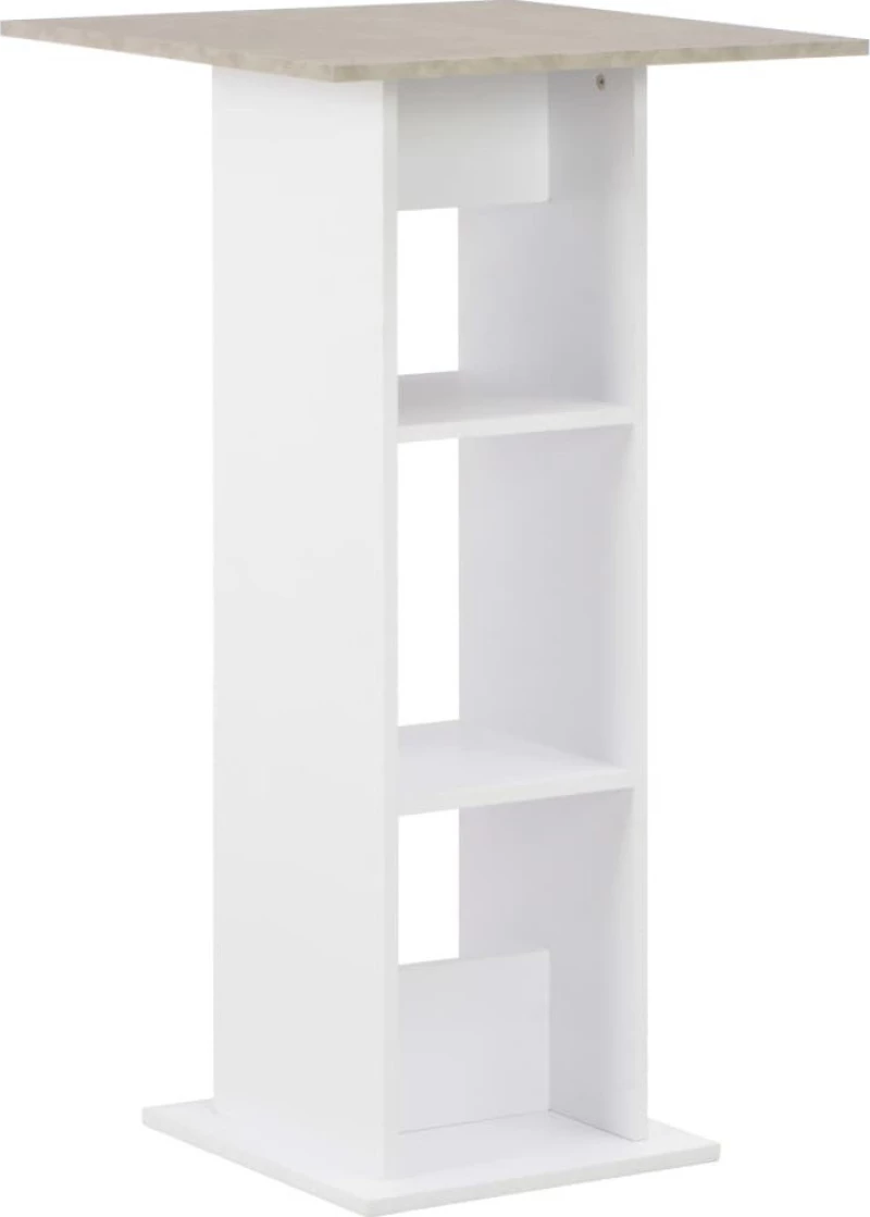 Τραπέζι Μπαρ Λευκό / Χρώμα Σκυροδέματος 60 x 60 x 110 εκ.