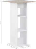 Τραπέζι Μπαρ Λευκό / Χρώμα Σκυροδέματος 60 x 60 x 110 εκ.